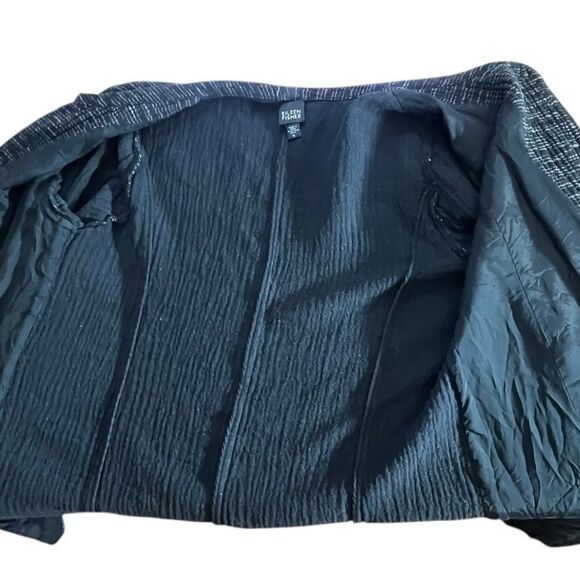 Eileen Fisher Lightweight Button Front Coatigan Long Sleeve Jacket Black XL - Picture 4 of 9